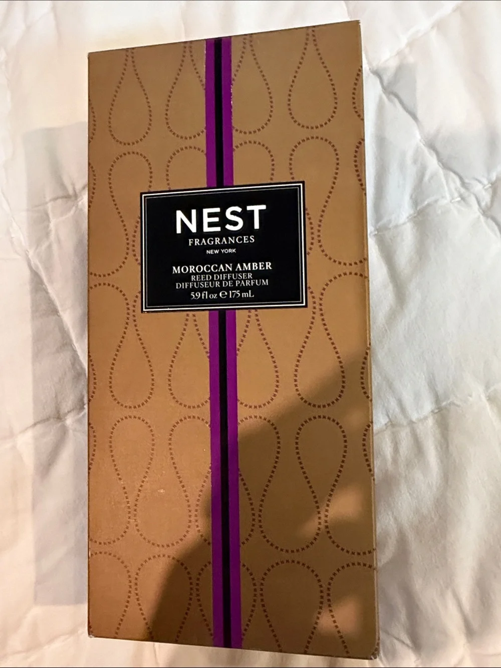 NEST Fragrances Moroccan Amber Reed Diffuser in Black with Clear Glass